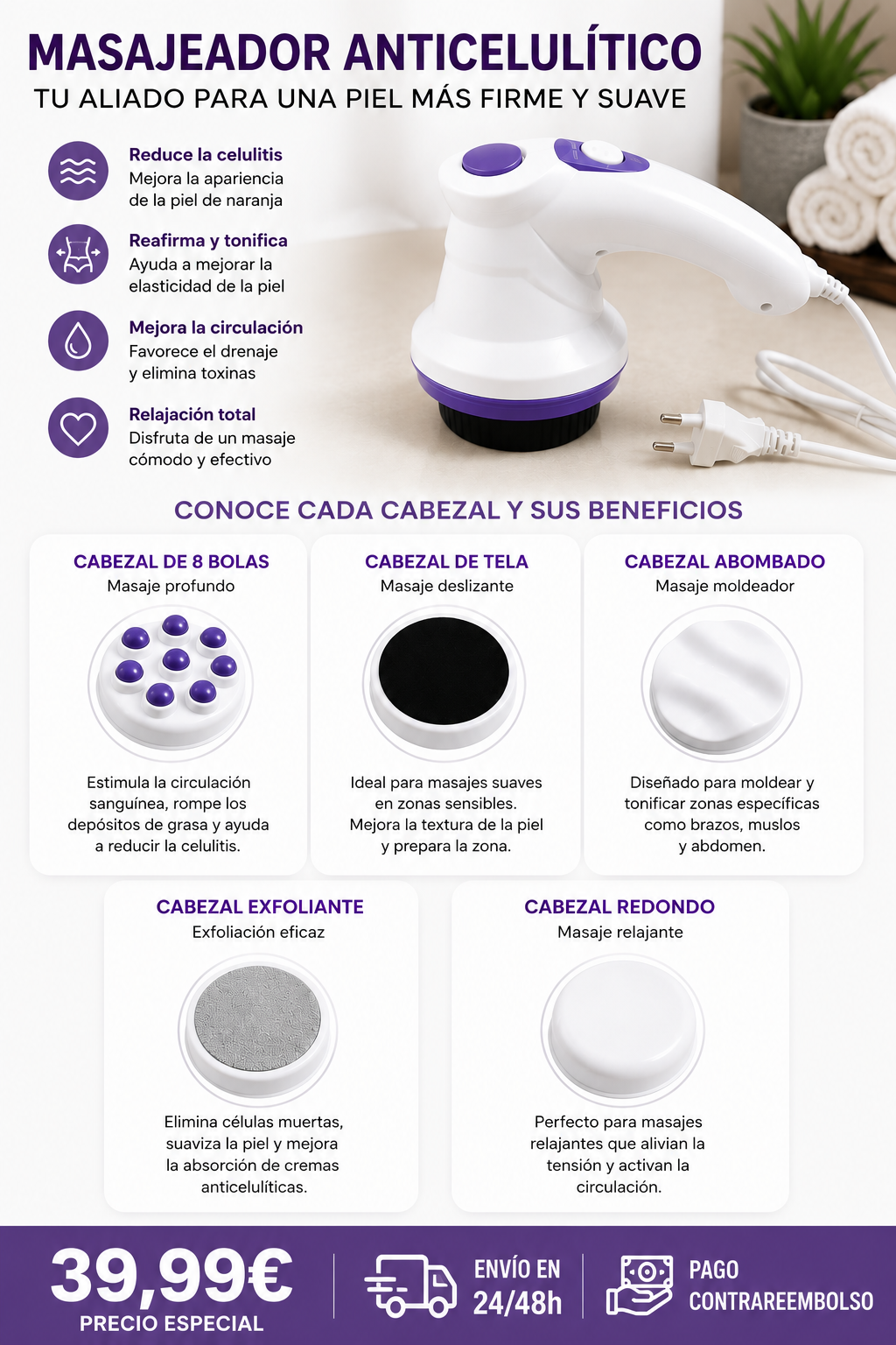 Masajeador anticelulítico 5 en 1